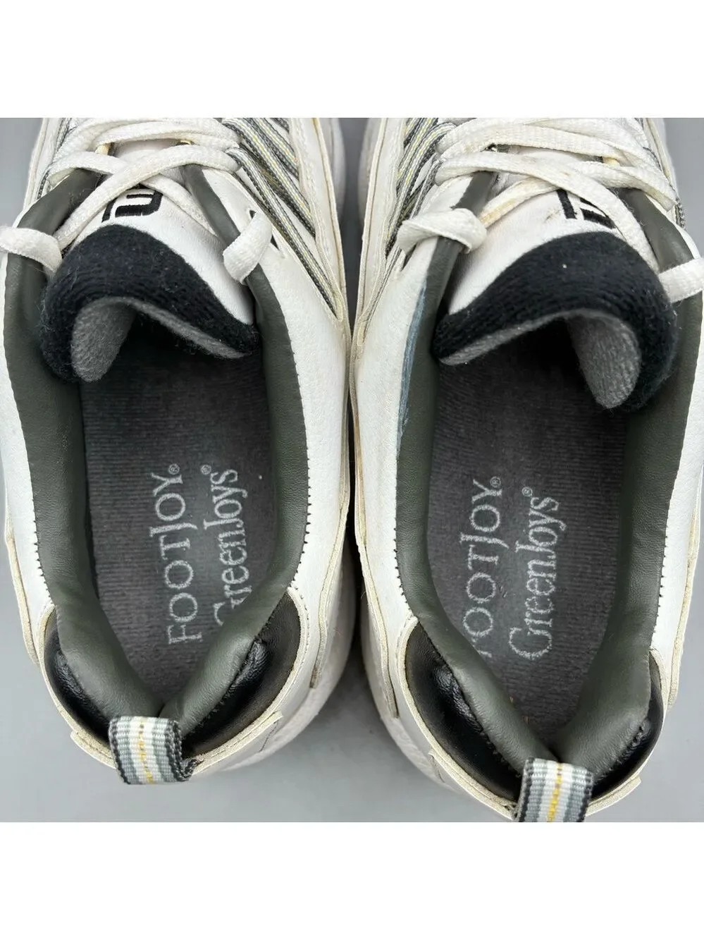 FootJoy GreenJoy Spike Golf Shoes Men’s 8.5 M White Leather Lace Up Sneakers